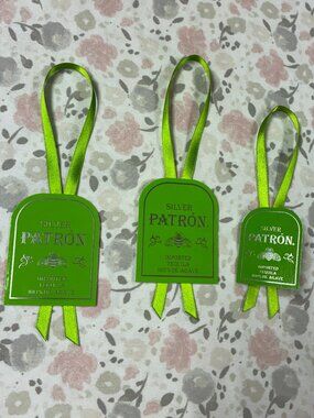 3 Tags for Patron Tequila - 2 Large, 1 Small
